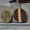 Kettenanhänger Holz – alte Eiche mit Blattgold & Silber