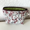 Kosmetiktasche Kornblümchen creme weinrot grün