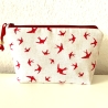 Kosmetiktasche Schminktasche weinrote Schwalben