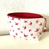 Kosmetiktasche Schminktasche weinrote Schwalben