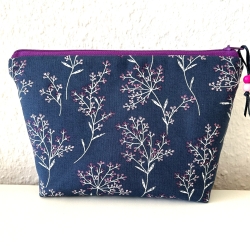 Kosmetiktasche blaugrau violett 