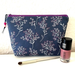 Kosmetiktasche blaugrau violett 