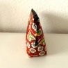 Kosmetiktasche Schminktasche Blumen rostrot schwarz 