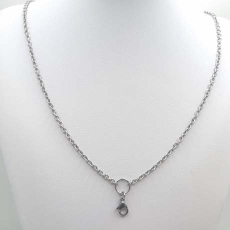 Edelstahl Gliederkette für Anhänger mit Karabiner (K49)