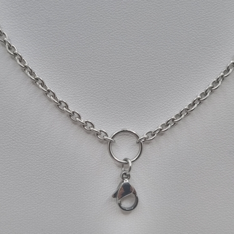 Edelstahl Gliederkette für Anhänger mit Karabiner (K49)