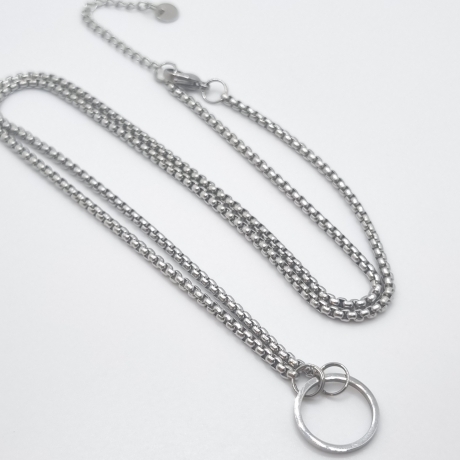 Edelstahl Gliederkette für Anhänger mit Karabiner (K50)