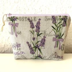 Kosmetiktasche klein Lavendel beige violett
