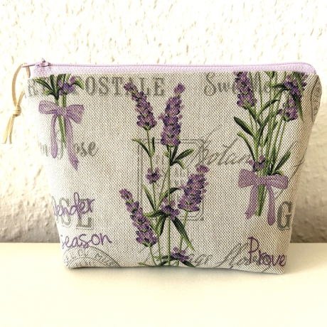 Kosmetiktasche klein Lavendel beige violett