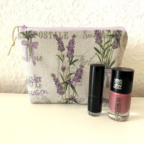 Kosmetiktasche klein Lavendel beige violett