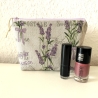 Kosmetiktasche klein Lavendel beige violett