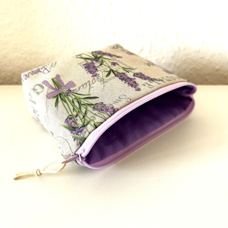 Kosmetiktasche klein Lavendel beige violett