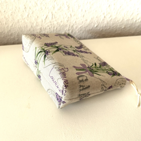 Kosmetiktasche klein Lavendel beige violett