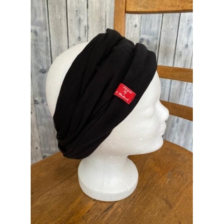 Beanie Mütze Stirnband Loop schwarz Schlapphut Zopf Beanie