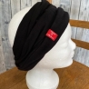 Beanie Mütze Stirnband Loop schwarz Schlapphut Zopf Beanie