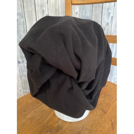 Beanie Mütze Stirnband Loop schwarz Schlapphut Zopf Beanie