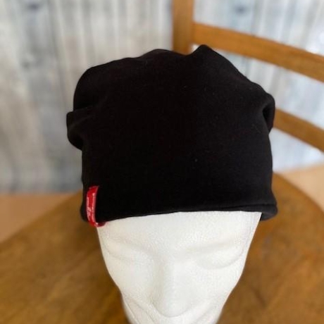 Beanie Mütze Stirnband Loop schwarz Schlapphut Zopf Beanie