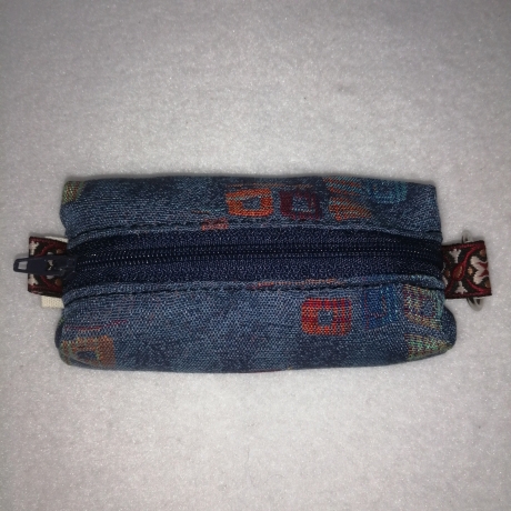 Hundekotbeutel Tasche blau lila Muster inklusive Kotbeutel 