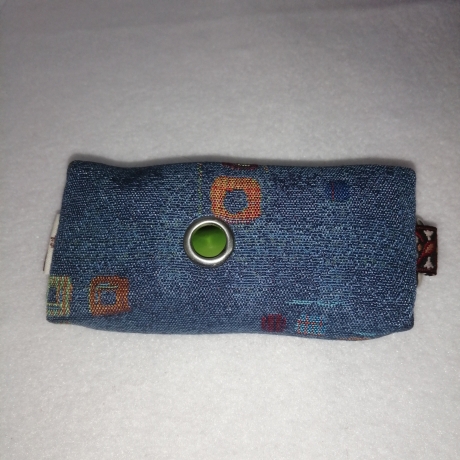 Hundekotbeutel Tasche blau lila Muster inklusive Kotbeutel 