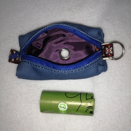 Hundekotbeutel Tasche blau lila inklusive Kotbeutel 