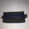Hundekotbeutel Tasche grau blau Blumen inklusive Kotbeutel 