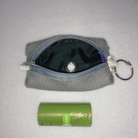 Hundekotbeutel Tasche grau blau grün inklusive Kotbeutel 