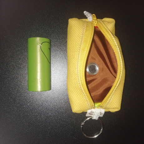 Hundekotbeutel Tasche gelb braun inklusive Kotbeutel 