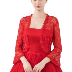 Festliches offenes Bolero-Jäckchen Seide-Chiffon, 3/4 Ärmel Festliches offenes Bolero-Jäckchen Seide-Chiffon, 3/4 Ärmel