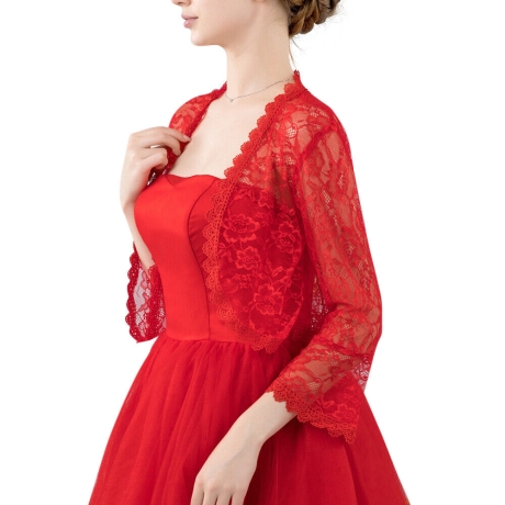 Festliches offenes Bolero-Jäckchen Seide-Chiffon, 3/4 Ärmel