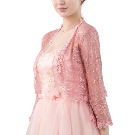 Festliches offenes Bolero-Jäckchen Seide-Chiffon, 3/4 Ärmel