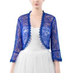 Festliches offenes Bolero-Jäckchen Seide-Chiffon, 3/4 Ärmel Festliches offenes Bolero-Jäckchen Seide-Chiffon, 3/4 Ärmel