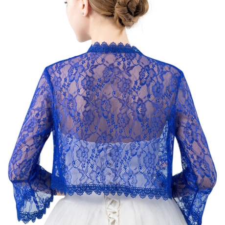 Festliches offenes Bolero-Jäckchen Seide-Chiffon, 3/4 Ärmel