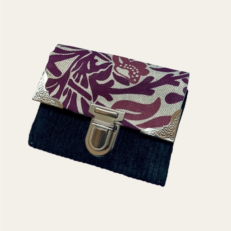 Mini-Portemonnaie aus Cord Paisley Brieftasche