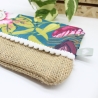 Etui Täschchen Reisepasshülle kleine Tasche Blumen Handmade