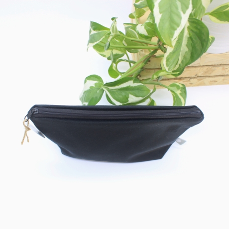 Universal-/Kosmetiktasche Samt Schwarz Leo Geschenkidee Handmade