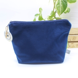 Universal-/Kosmetiktasche Samt Blau Mandala Geschenkidee Unikat