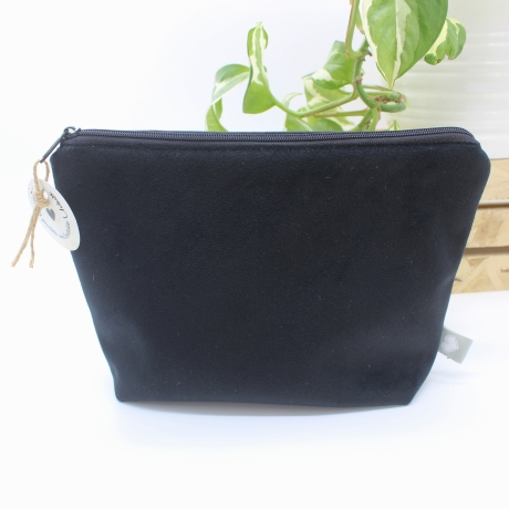 Universal-/Kosmetiktasche Samt Schwarz Leo Geschenkidee Handmade