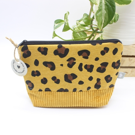 Kosmetiktasche Leo Muster Geschenkidee Handmade Unikat