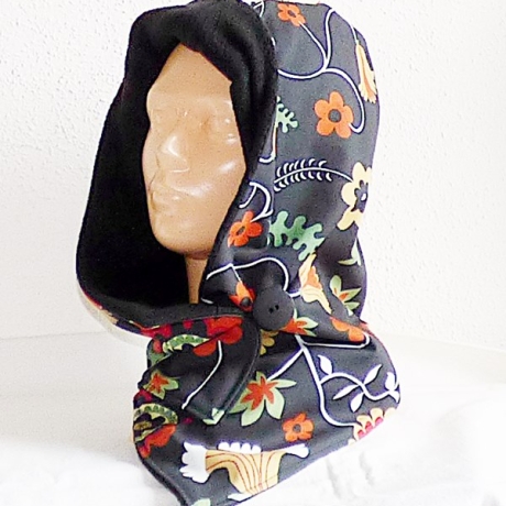 Kapuzenschal - Baumwolle mit Fleece, Schal, Tücher, Kapuze