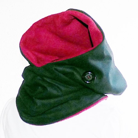 KapuzenLoop - Softshell / wasserdicht / schwarz-bordeaux