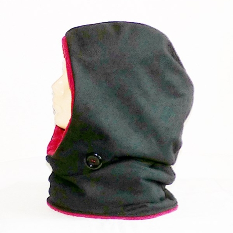 KapuzenLoop - Softshell / wasserdicht / schwarz-bordeaux