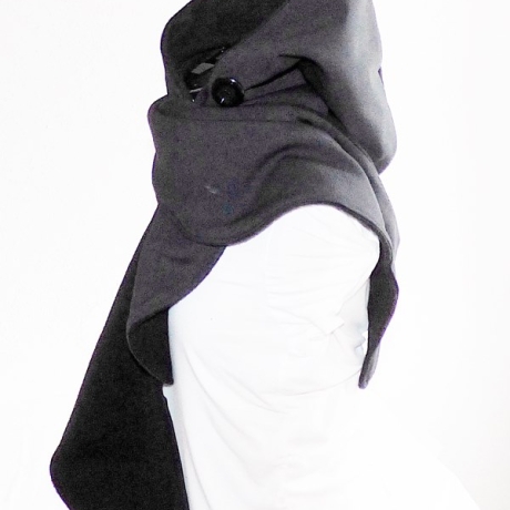 Kapuzenschal (lang) - dunkelgrau/schwarz, Schal, Kapuze