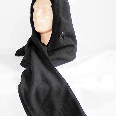 Kapuzenschal (lang) - dunkelgrau/schwarz, Schal, Kapuze