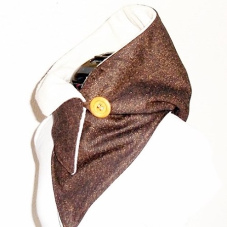 Kapuzenschal - Wollstoff dunkelbraun meliert, Schal, Kapuze