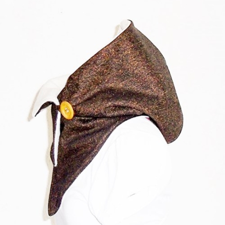 Kapuzenschal - Wollstoff dunkelbraun meliert, Schal, Kapuze