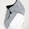Kapuzenschal - Fleece schwarz-grau meliert, Schal, Kapuze