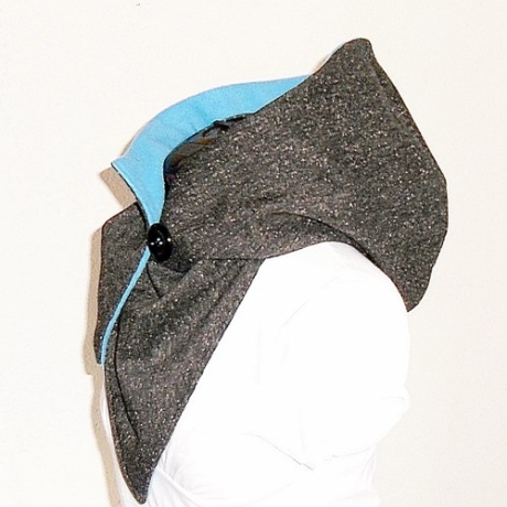 Kapuzenschal schwarz meliert - petrol, Schal, Tücher, Kapuze