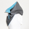 Kapuzenschal - Wollstoff mit Fleece grau-petrol, Kragen, Schal