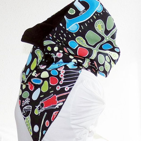 Kapuzenschal - Baumwolle mit Fleece, Schal