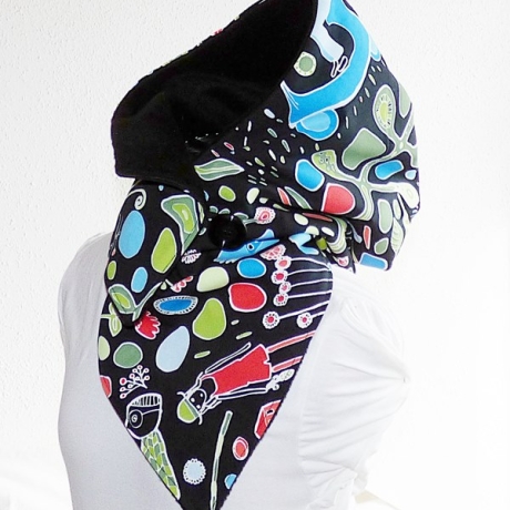 Kapuzenschal - Baumwolle mit Fleece, Schal