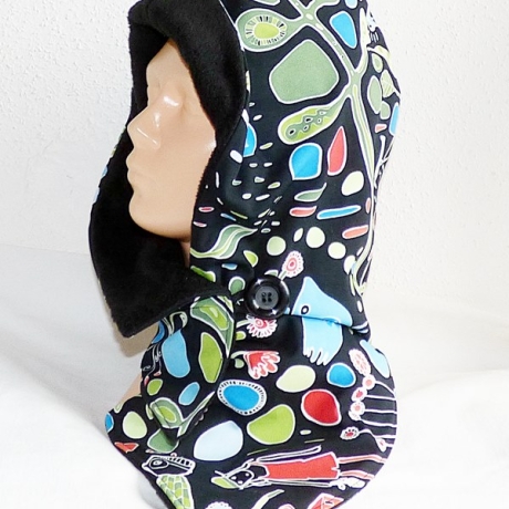 Kapuzenschal - Baumwolle mit Fleece, Schal